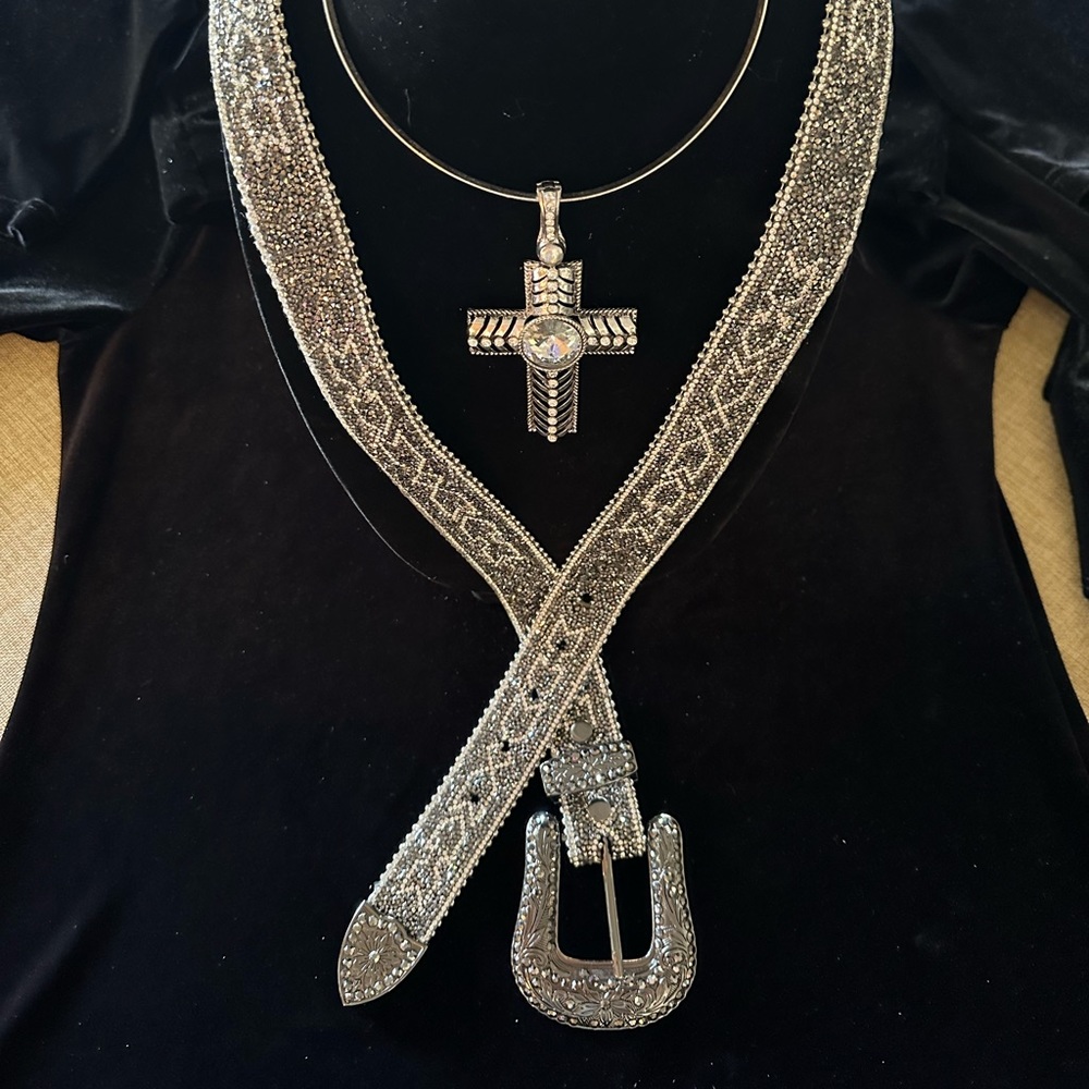 Western Belt & Cross Pendant